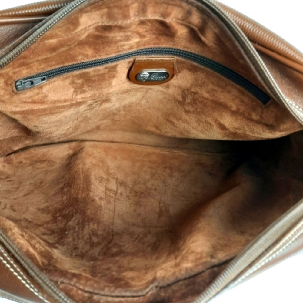 Large 80s GUCCI Leather Camera Bag Crossbody Vintage Double G 1980s GG Boho - Picture 10 of 16